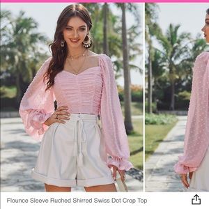 Light pink runched top